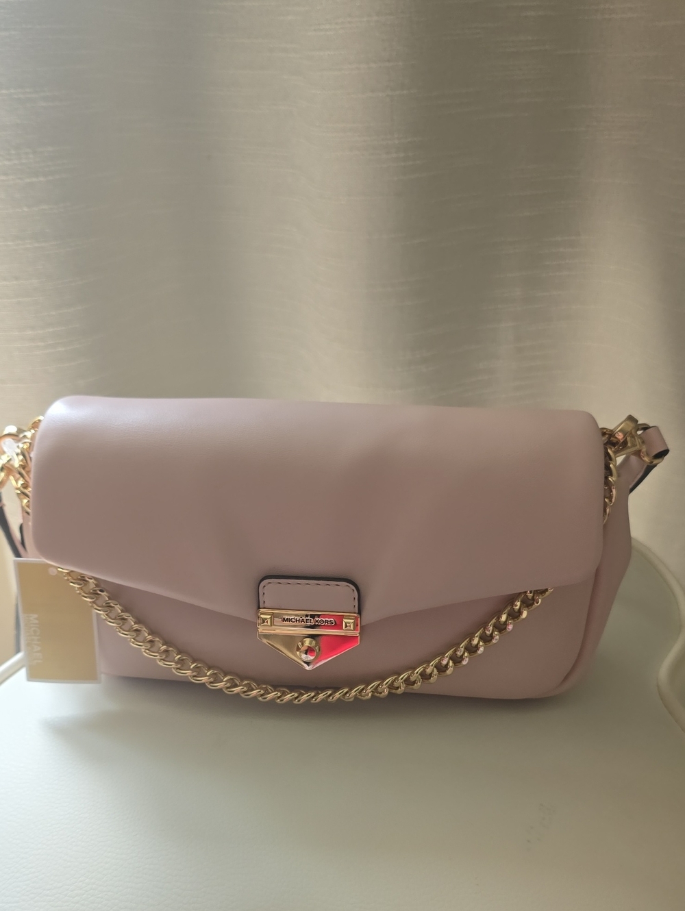 Michael Kors Soft Pink Leather Chain Crossbody Bag